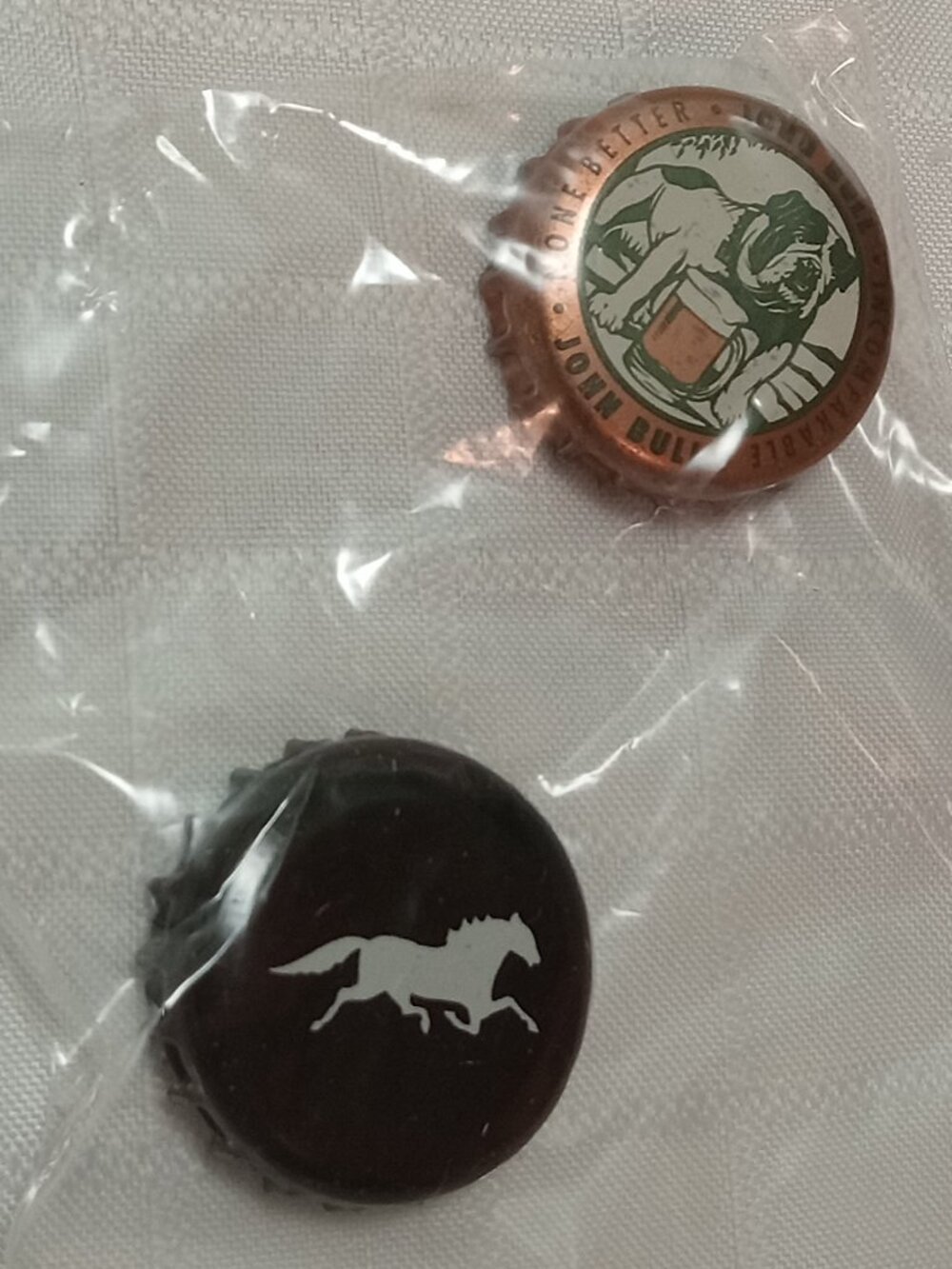 Set of two handmade pins made with glass bottle caps